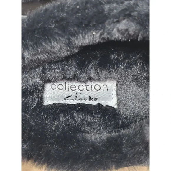 Clarks Roseville Clog Black Faux-Fur size 7 W - Picture 5 of 10